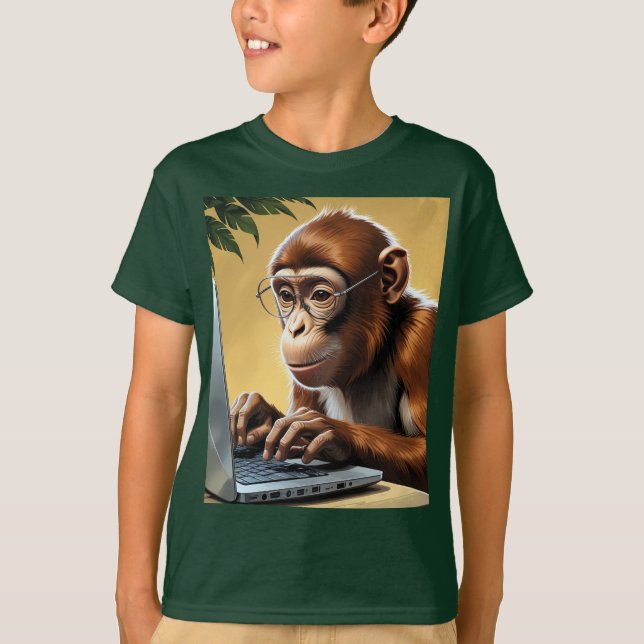 Virtual Jungle Call Monkey  T-Shirt (Front)