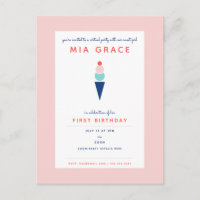 Virtual Kids Birthday Ice Cream Modern Party