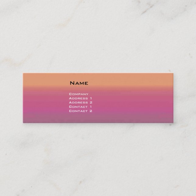 VIRTUAL LANDS Pink Yellow Sky,Clouds Mini Business Card (Front)