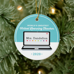 Virtual Learning Online Teacher Gift Ceramic Tree Decoration