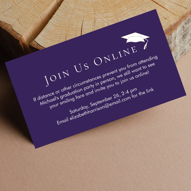 Virtual Online Graduation Party Purple Enclosure Card (Creator Uploaded)