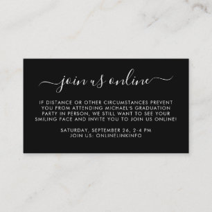 Virtual Online Option Graduation Party Enclosure Card