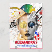 Virtual Online  Party Video Silver Stars Birthday