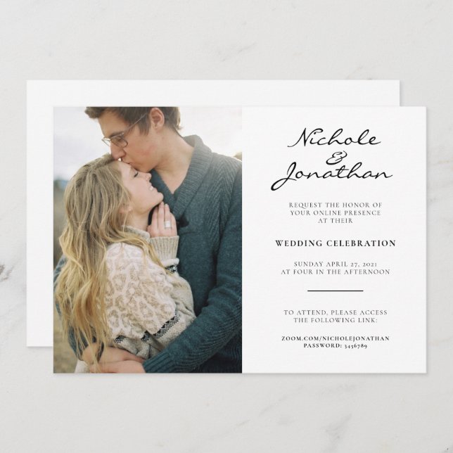 Virtual Online Photo Wedding Invitation (Front/Back)