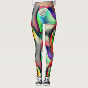 Virtual psychedelic metallic armor recycling throw leggings