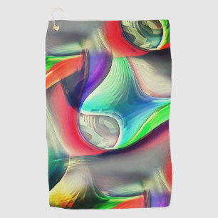 Virtual psychedelic metallic armour recycling      golf towel