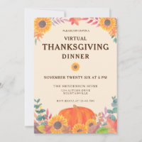 Virtual Pumpkin Sunflowers Thanksgiving Dinner