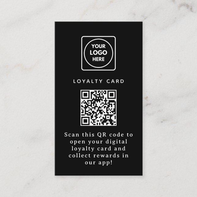 Virtual QR | Custom Digital Business Reward Link Loyalty Card (Front)