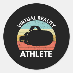 Virtual Reality Athlete Funny Vr Gamer Saying  Classic Round Sticker