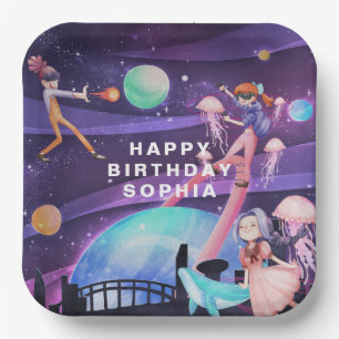 Virtual Reality   Gaming Birthday Paper Plates