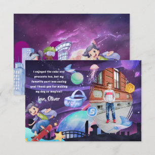 Virtual Reality   Gaming Birthday Thank You Card