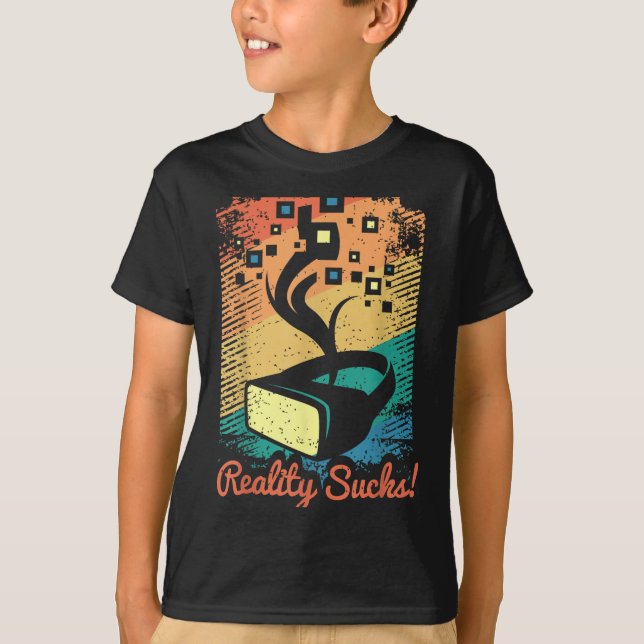 Virtual Reality Graphic Retro Distressed Art For A T-Shirt (Front)