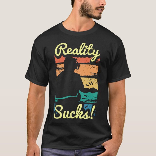 Virtual Reality Graphic Retro Distressed Art For A T-Shirt (Front)
