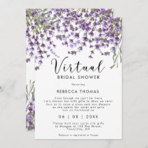 virtual shower by mail lavender bridal shower