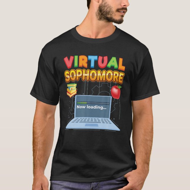 Virtual Sophomore Now Loading Back To School Dista T-Shirt (Front)