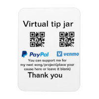 Virtual tip jar q r code money donation PayPal ven