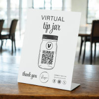 Virtual Tip Jar QR Code Logo White