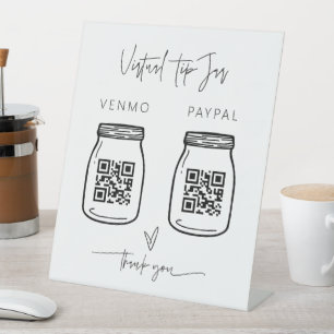 Virtual Tips Sign Cash Small Business Money Scan