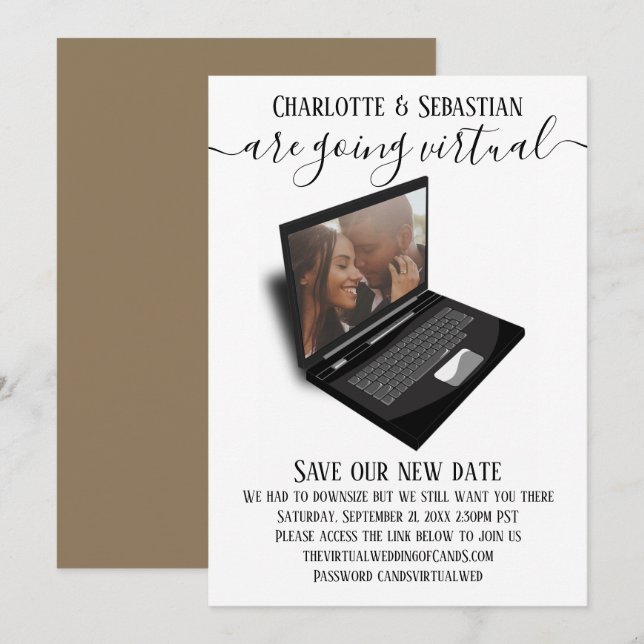 Virtual Wedding Save The Date Photo (Front/Back)