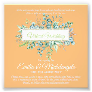 Virtual Wedding Video Chat Live Streaming Invites Photo Print