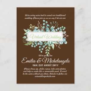 Virtual Wedding Video Chat Live Streaming Invites Postcard