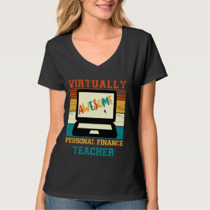 Virtually Awesome Personal Finance Teacher Retro T-Shirt