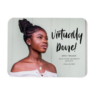 virtually done graduation announcement postcard magnet
