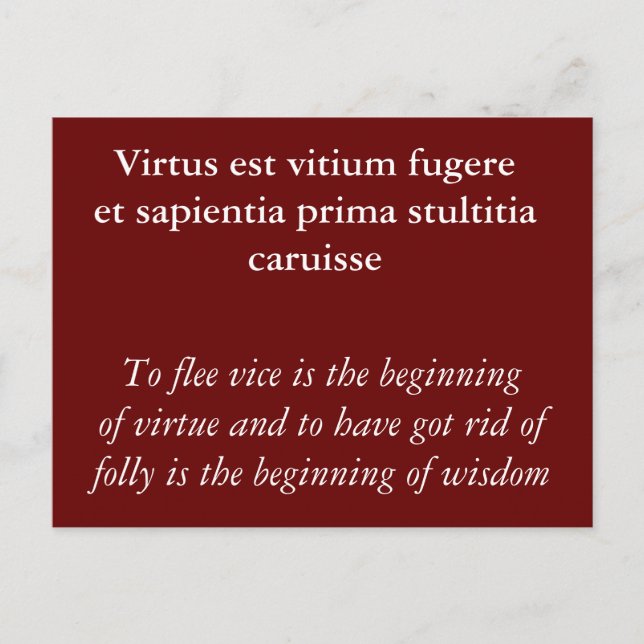 Virtue and vice - Horace quote Postcard (Front)