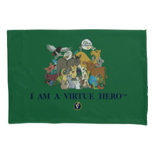 VIRTUE HEROES Characters Pillow Case - Green