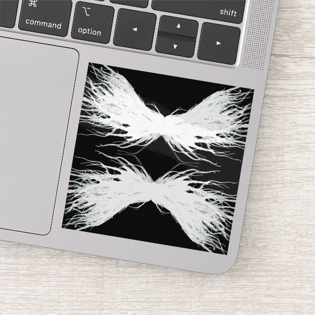 Virtues Abstract White Wings Alcohol Ink Art (Detail)