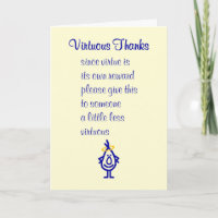 Virtuous Thanks, A Funny Thank You Poem
