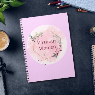 Virtuous Women Scripture with Watercolor Flowers Notebook