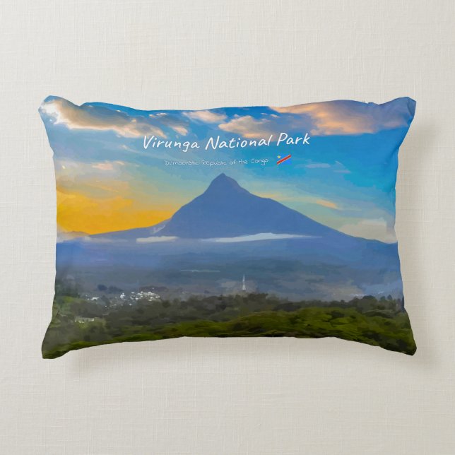 Virunga National Park, DR Congo - Volcano Decorative Cushion (Front)