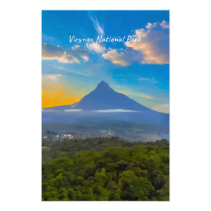 Virunga National Park, DR Congo - Volcano Photo Print