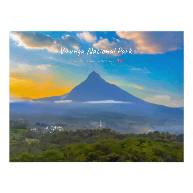 Virunga National Park, DR Congo - Volcano Photo Print (Front)