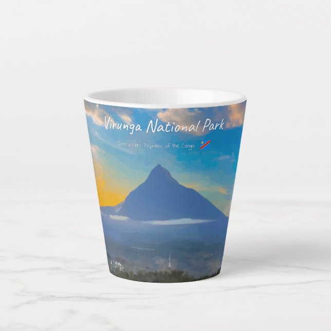Virunga National Park, DR Congo - Volcano Small Latte Mug (Front)