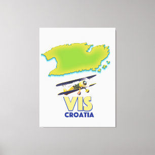 Vis Croatia map Canvas Print
