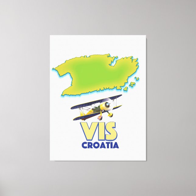 Vis Croatia map Canvas Print (Front)