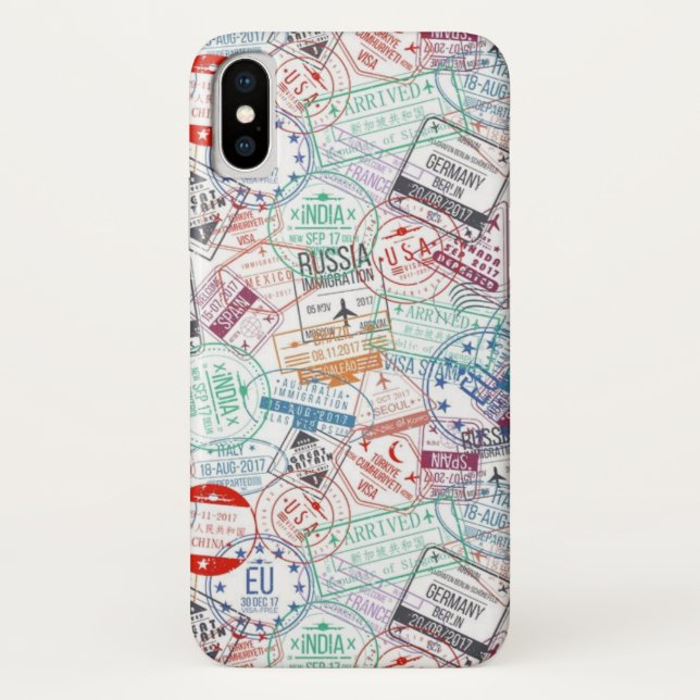visa stamps iphone case (Back)