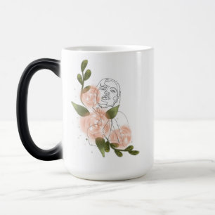 Visage floral minimal – roses douces magic mug