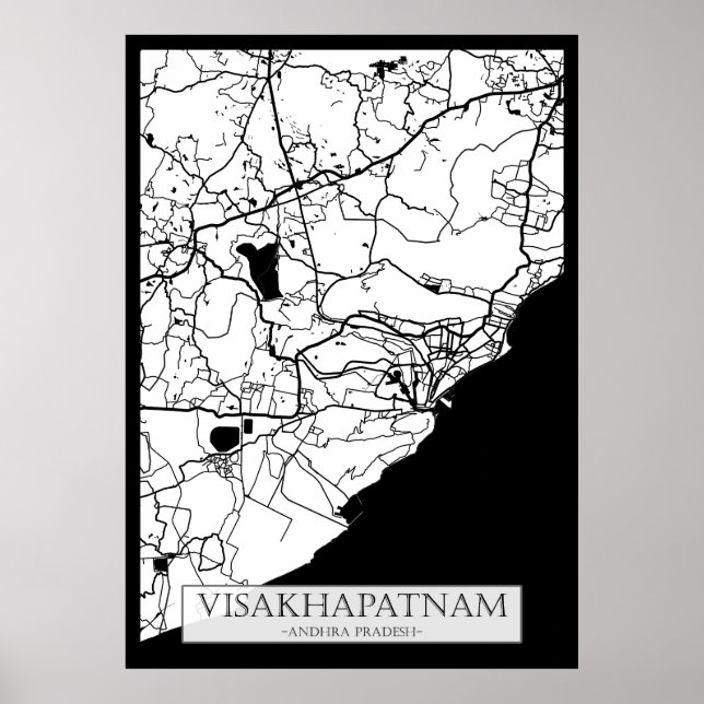 Visakhapatnam Andhra Pradesh Map Poster (Front)