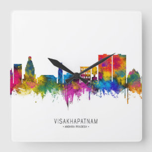 Visakhapatnam Andhra Pradesh Skyline Square Wall Clock