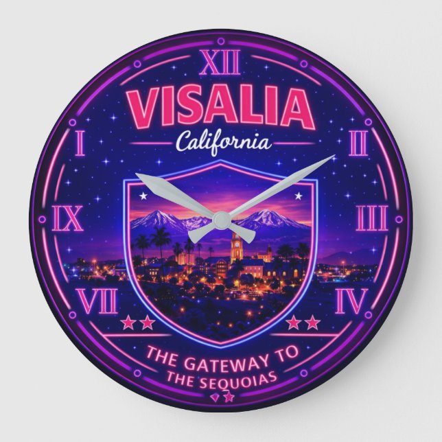 Visalia California Gateway to the Sequoias Large Clock (Front)