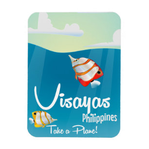Visayas, philippines cartoon travel poster magnet