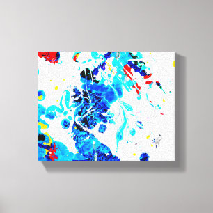 Visceral Arousal Blue White Abstract Canvas Print
