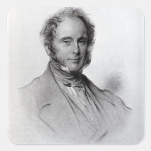 Viscount Palmerston, engraved by Emery Walker Square Sticker