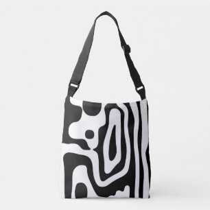 Vise Grip: Abstract Black & White Crossbody Bag