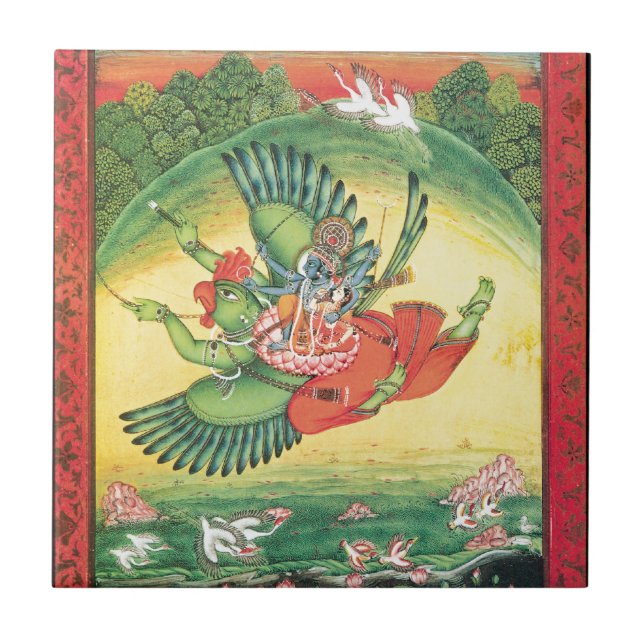 Vishnu and Lakshmi riding Garuda, the great Tile (Front)