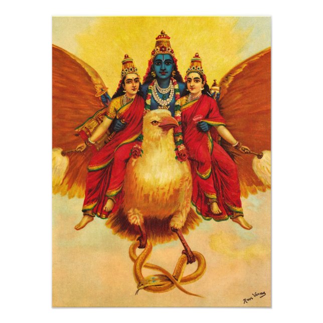 Vishnu, Garuda, Vahana by Raja Ravi Varma Photo Print (Front)