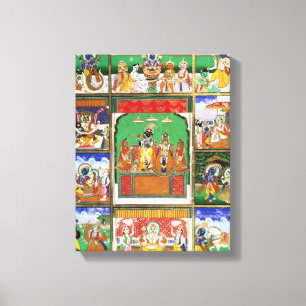 Vishnu in the centre of his ten avatars, Jaipur, R Canvas Print